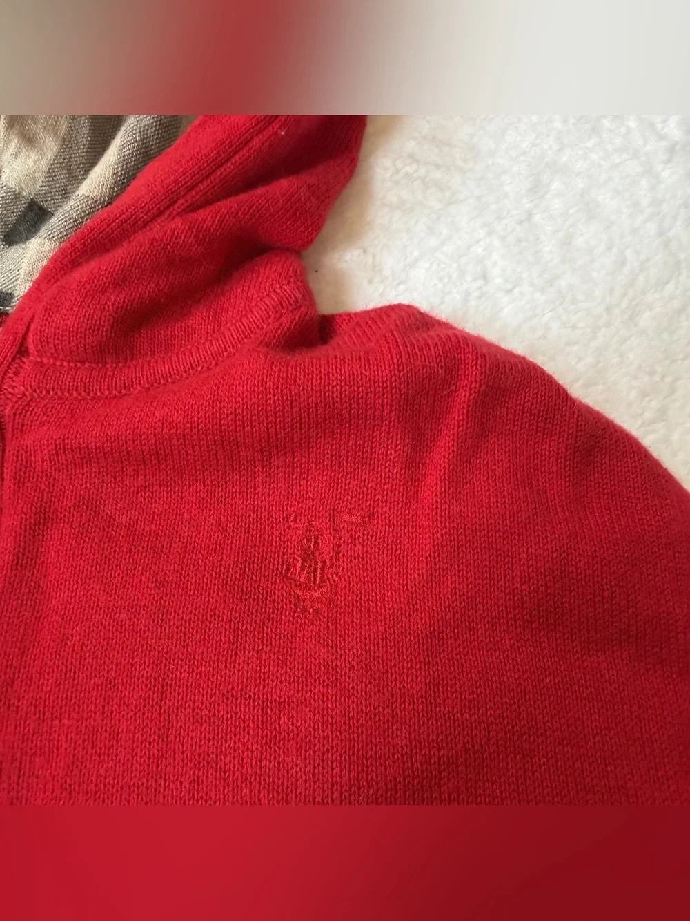 Burberry Baby Girl 24m Cashmere Poncho Red Nova Check Plaid Knit Cape Authentic
